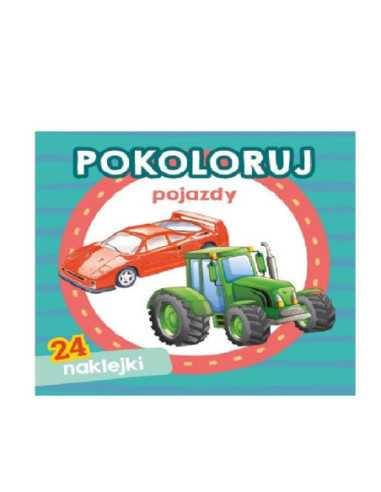KOLOROWANKA POKOLORUJ "POJAZDY + NAKLEJKI"