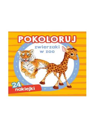 KOLOROWANKA POKOLORUJ "ZWIERZAKI W ZOO + NAKLEJKI"
